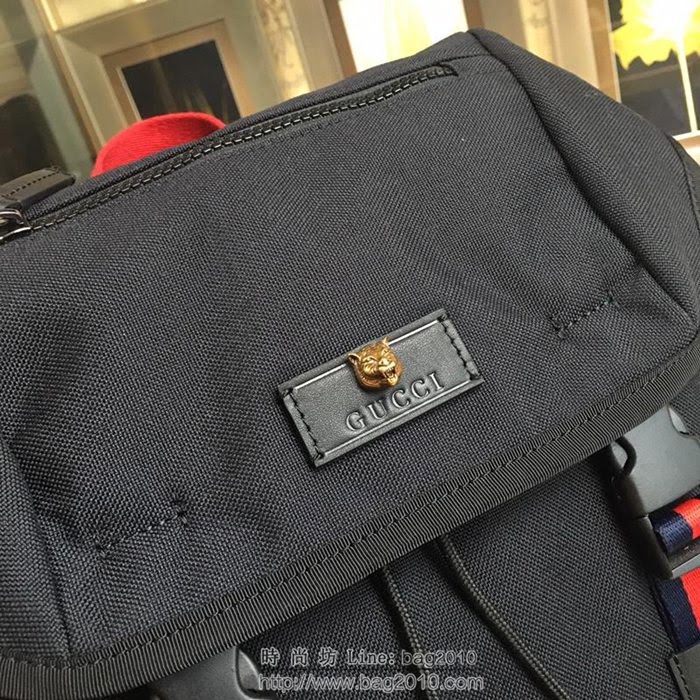 GUCCI 古馳男包 新款 429037 Techpack 高科技帆布 古馳雙肩背包 黑色